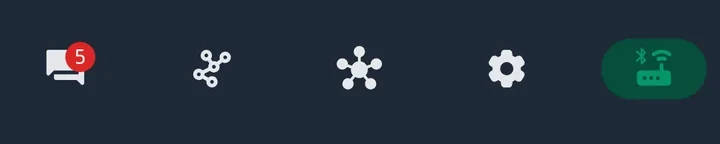 MeshLink's bottom bar with five icons